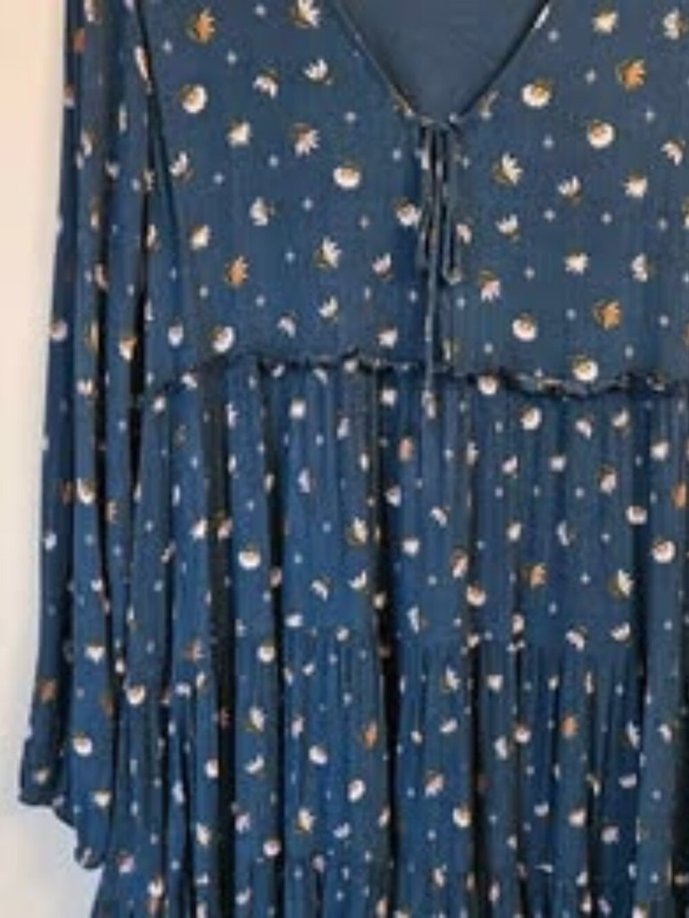 Green Tiered Floral Dress large - Peach Love